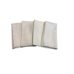 Fleur De Lis Cloth Embossed Napkins White Set Of 4 Large 17”